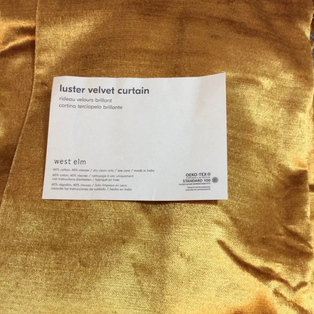 ISO West Elm Luster Velvet Curtain Blackout in Golden Oak